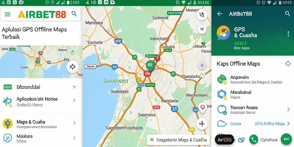 Tangkapan layar AIRBET88 menunjukkan antarmuka peta GPS yang jelas dan informatif.