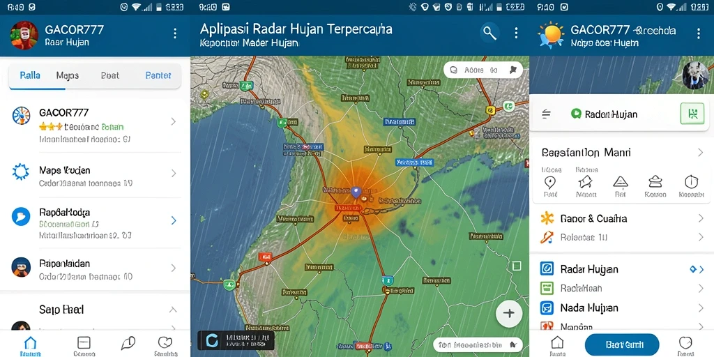 Tampilan antarmuka GACOR777 yang menampilkan prediksi radar hujan.