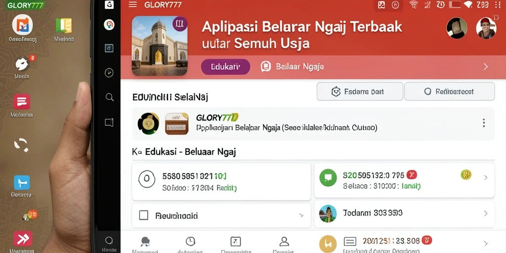 Tampilan antarmuka aplikasi GLORY777 yang menarik dan user-friendly.