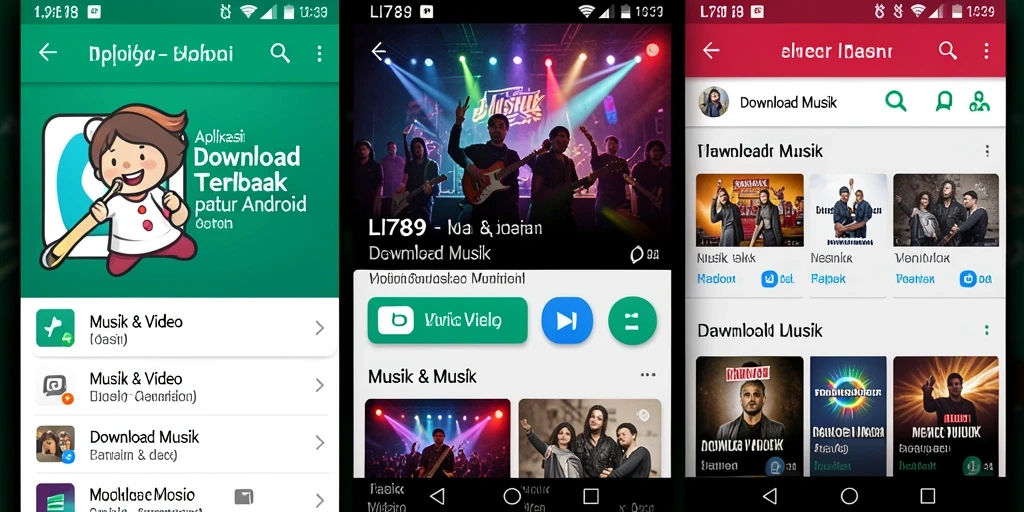 Antarmuka aplikasi LI789 yang sederhana dan mudah digunakan untuk Download Musik.