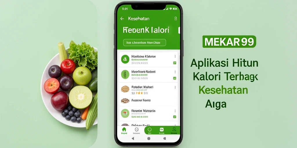 Antarmuka MEKAR99 yang menampilkan fungsi Hitung Kalori dengan jelas dan menarik.