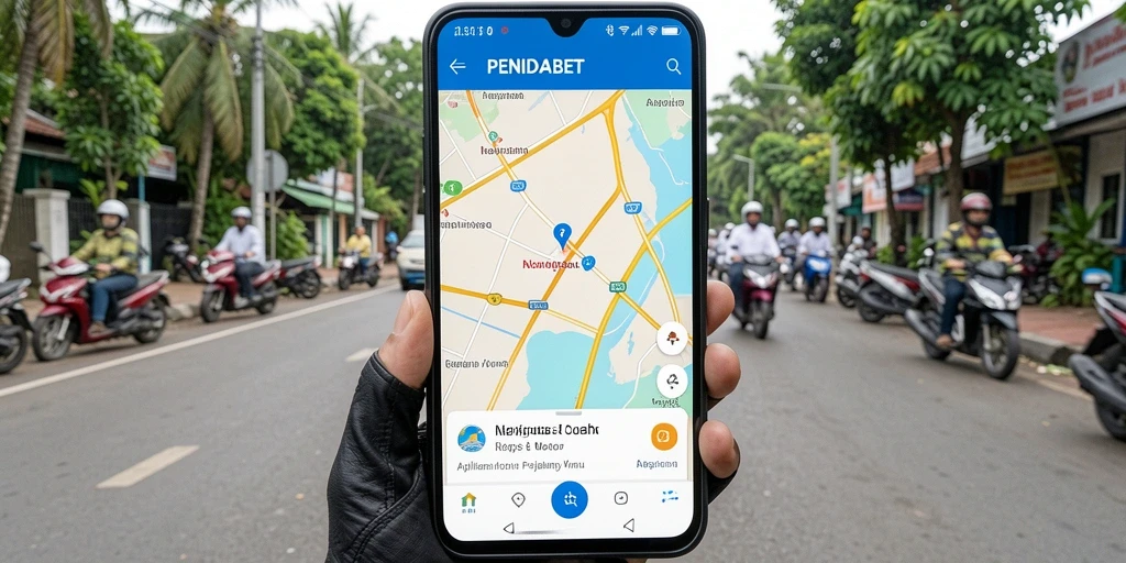 Tampilan antarmuka utama PENIDABET untuk navigasi motor.